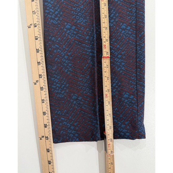 Doncaster Collection Navy Burgundy Jacquard Trousers Pants Womens 16 W416 - Picture 10 of 10